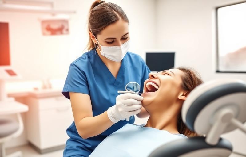 Dental hygienist demonstrating oral care techniques at The DNA Henley Clinic Henley on Thames?