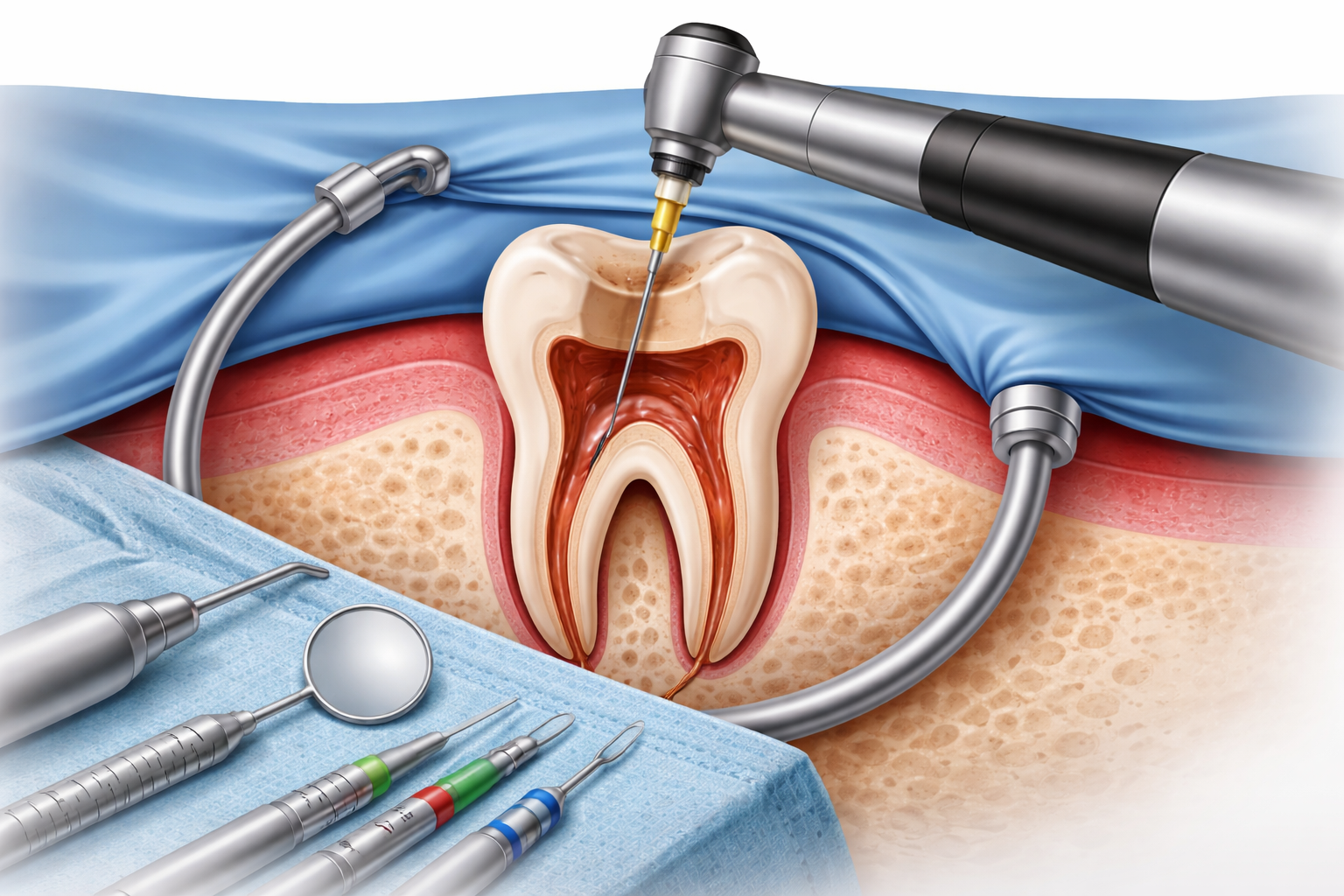 Modern dental treatment room for root canal procedures at The DNA Henley Clinic Henley on Thames?